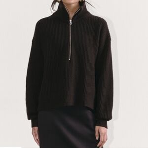 Everlane Luxe Merino Wool Quarter Zip Sweater M
